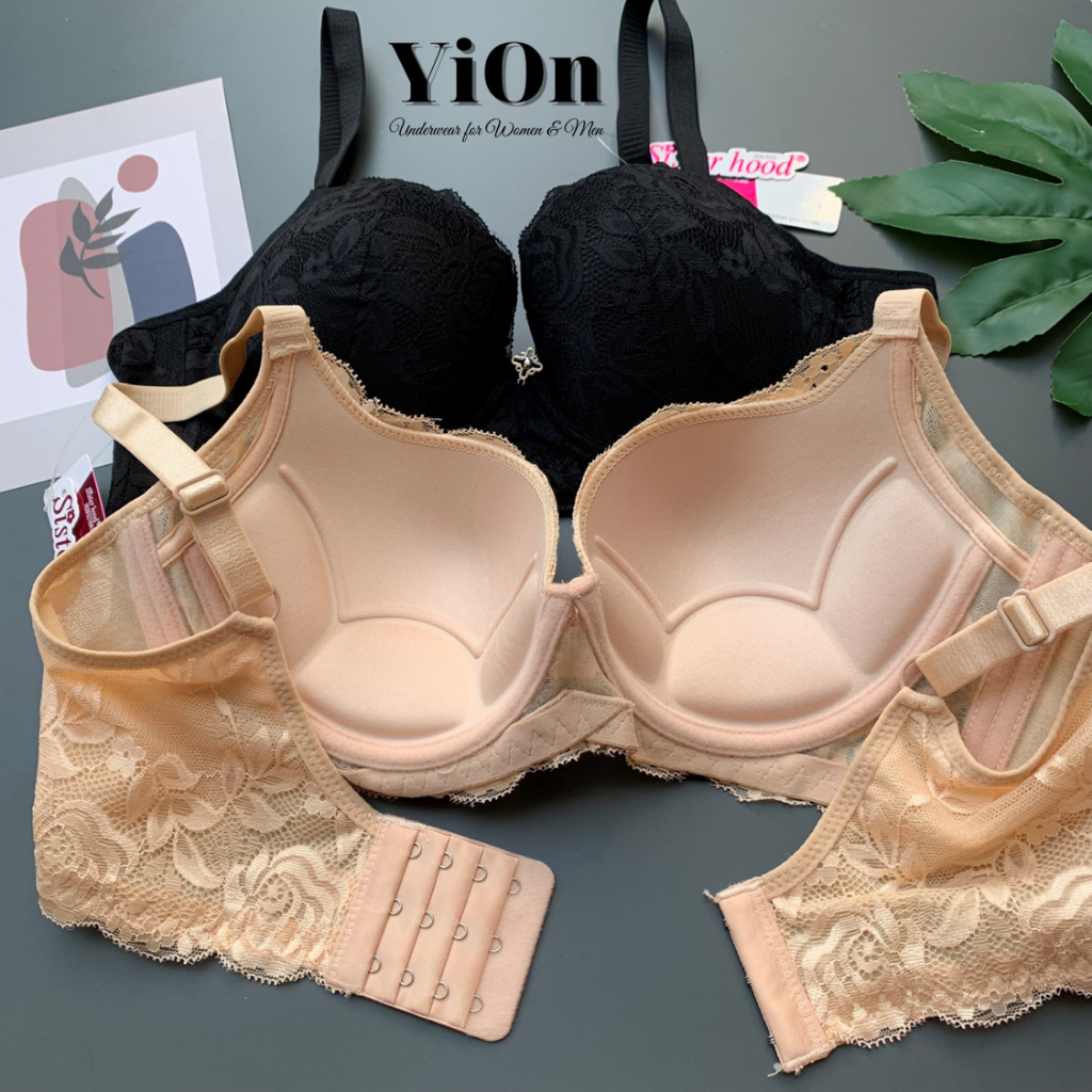 Áo lót ren bigsize quả to mút mỏng có gọng Sisterhood dành cho ngực lớn YiOn Underwear T101