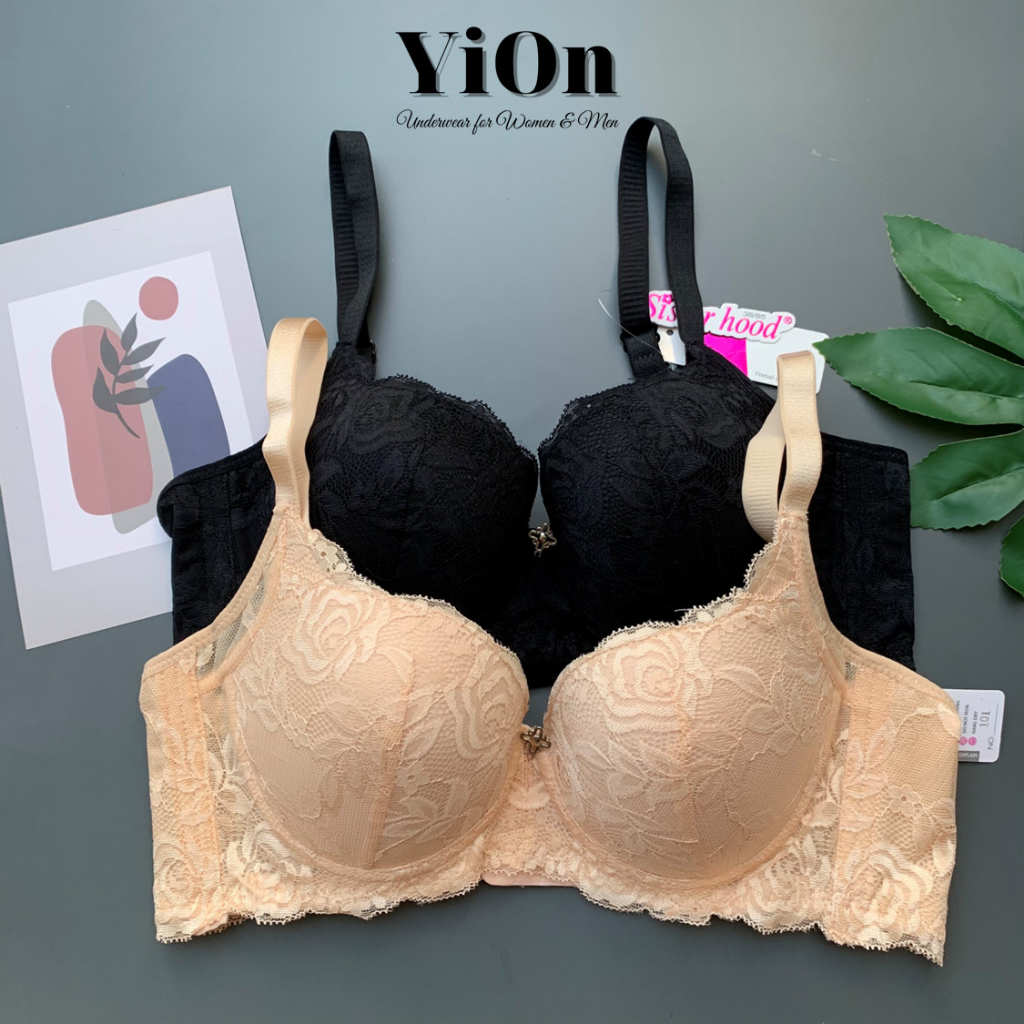 Áo lót ren bigsize quả to mút mỏng có gọng Sisterhood dành cho ngực lớn YiOn Underwear T101