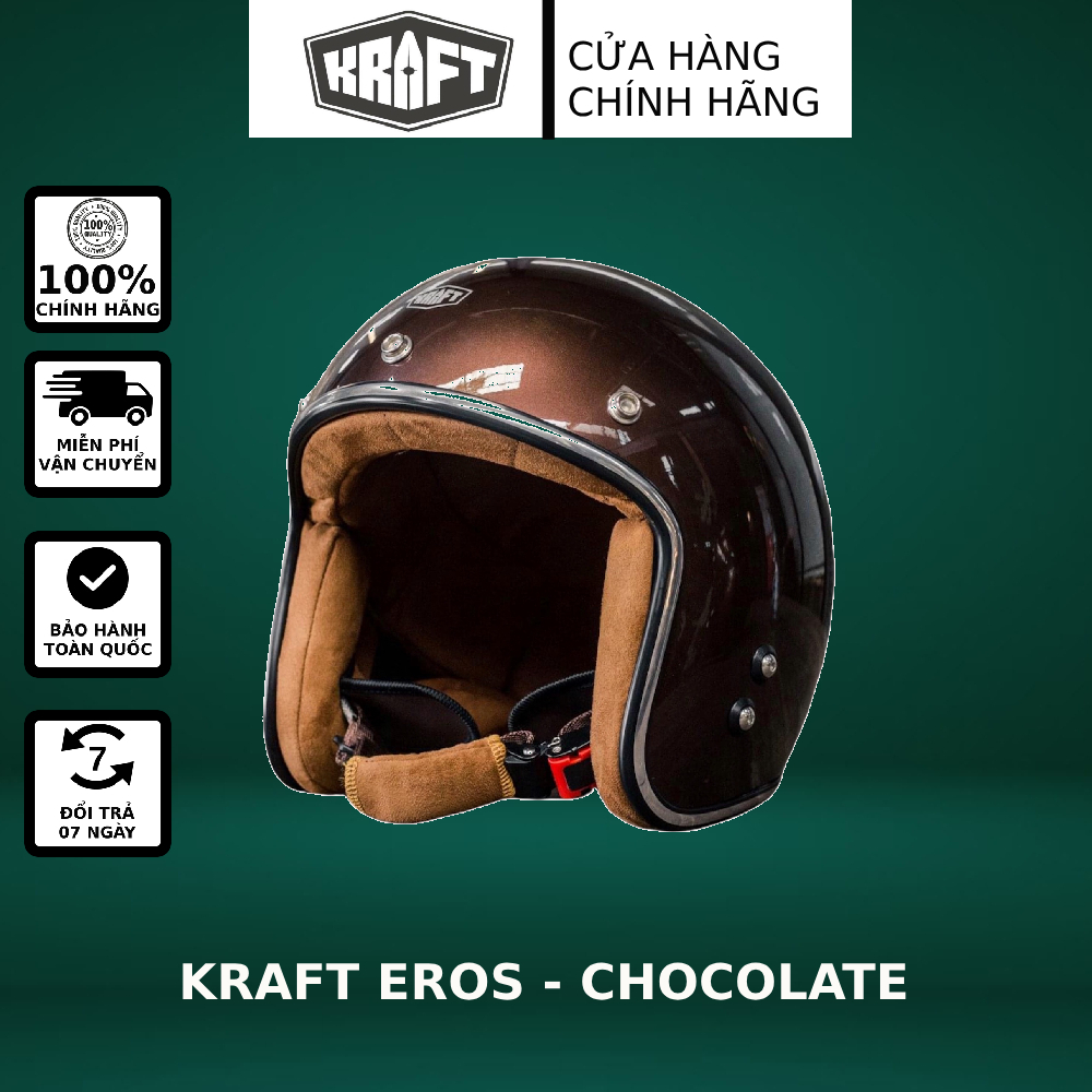 Nón bảo hiểm Kraft Eros V2 - Chocolate