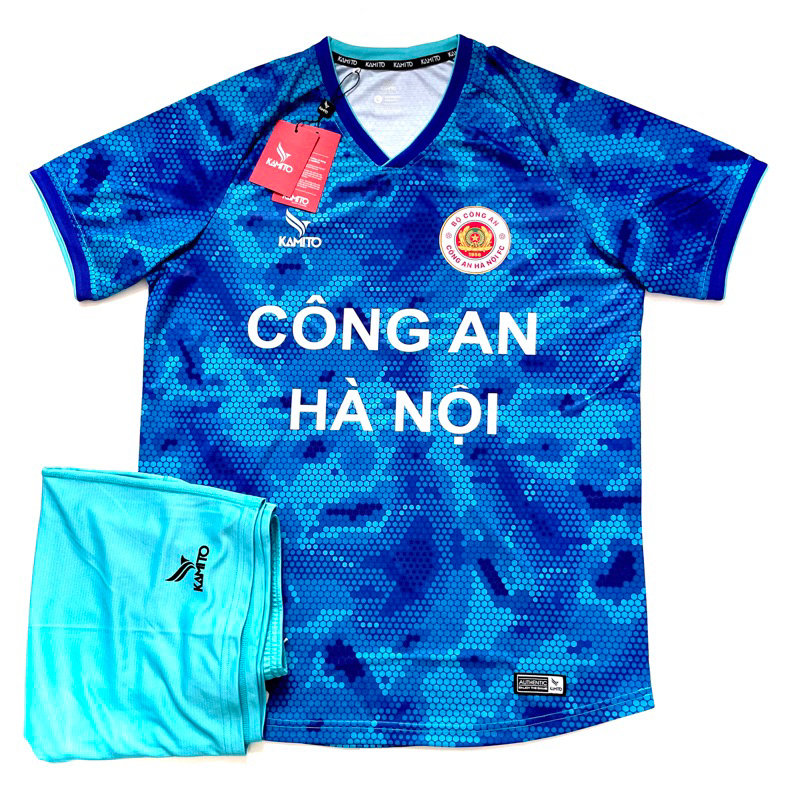 Bộ quần áo đá bóng Công An Hà Nội   áo đá bóng công an hà nội