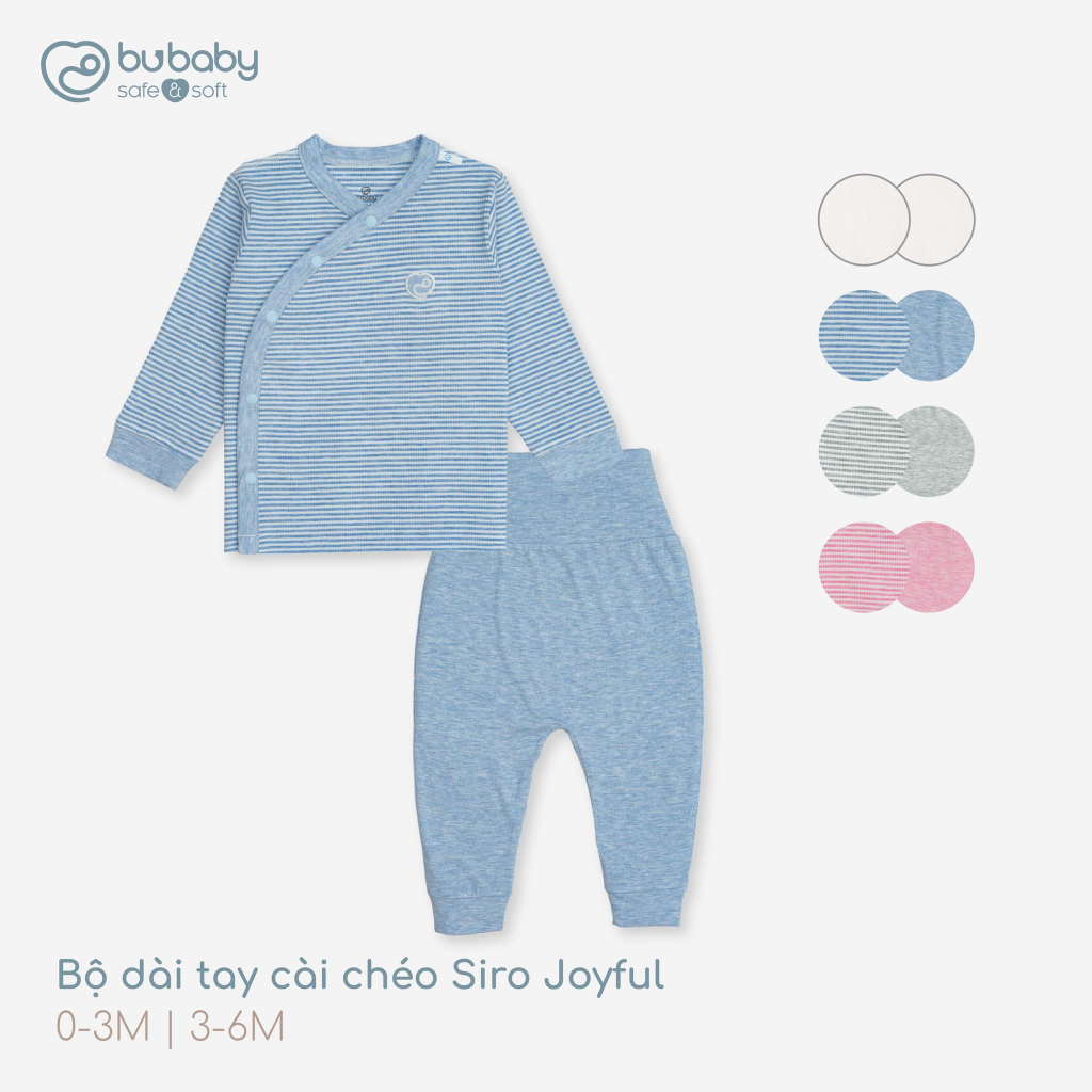 - Bộ dài tay cài chéo Joyful cho bé trai bé gái sơ sinh