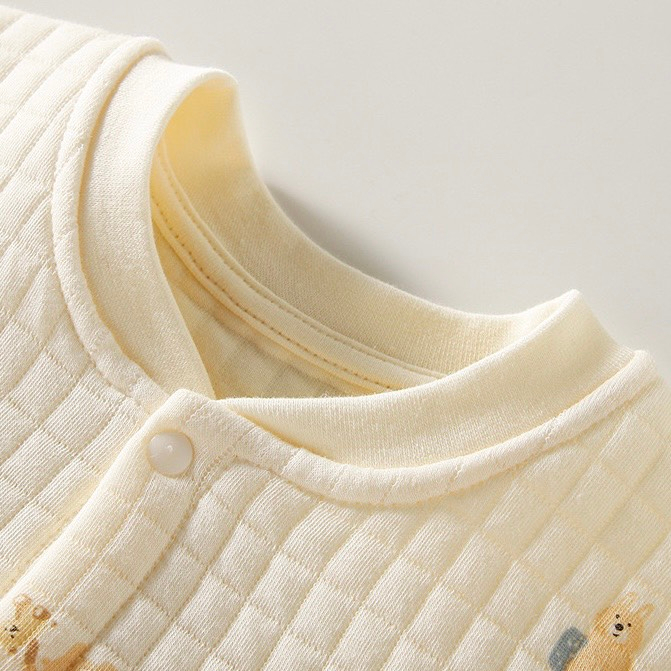 Áo liền quần trần bông cotton ceiling Body bộ đồ liền thân hàng Quảng Châu Bodysuit dài tay 3 lớp dày ấm