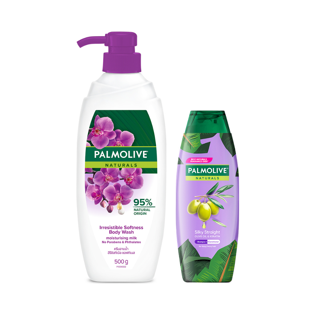 Sữa tắm Palmolive sảng khoái dịu êm chiết xuất từ phong lan 500g + Dầu gội Palmolive 180ml