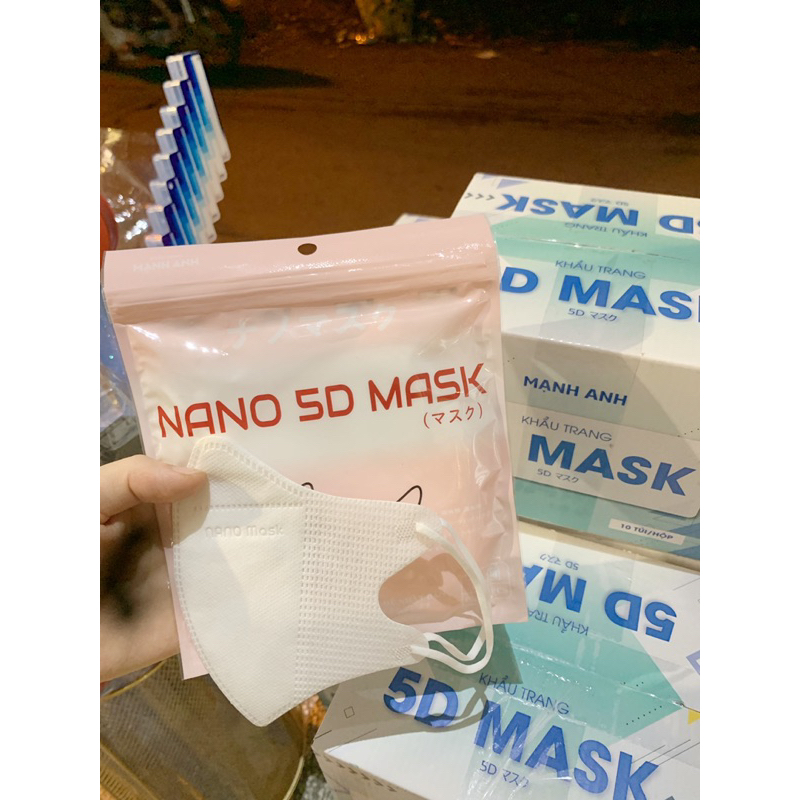 KHẨU TRANG 5D MẠNH ANH THÙNG 100c màu trắng