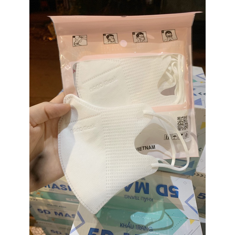 KHẨU TRANG 5D MẠNH ANH THÙNG 100c màu trắng