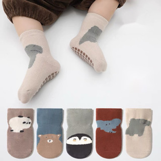 Set 5 Đôi Tất Trẻ Em Sơ Sinh Thú Cotton Chống Trơn Trượt Cho Bé Trai, Bé Gái Đi Cực Xinh SS17 { T310 }