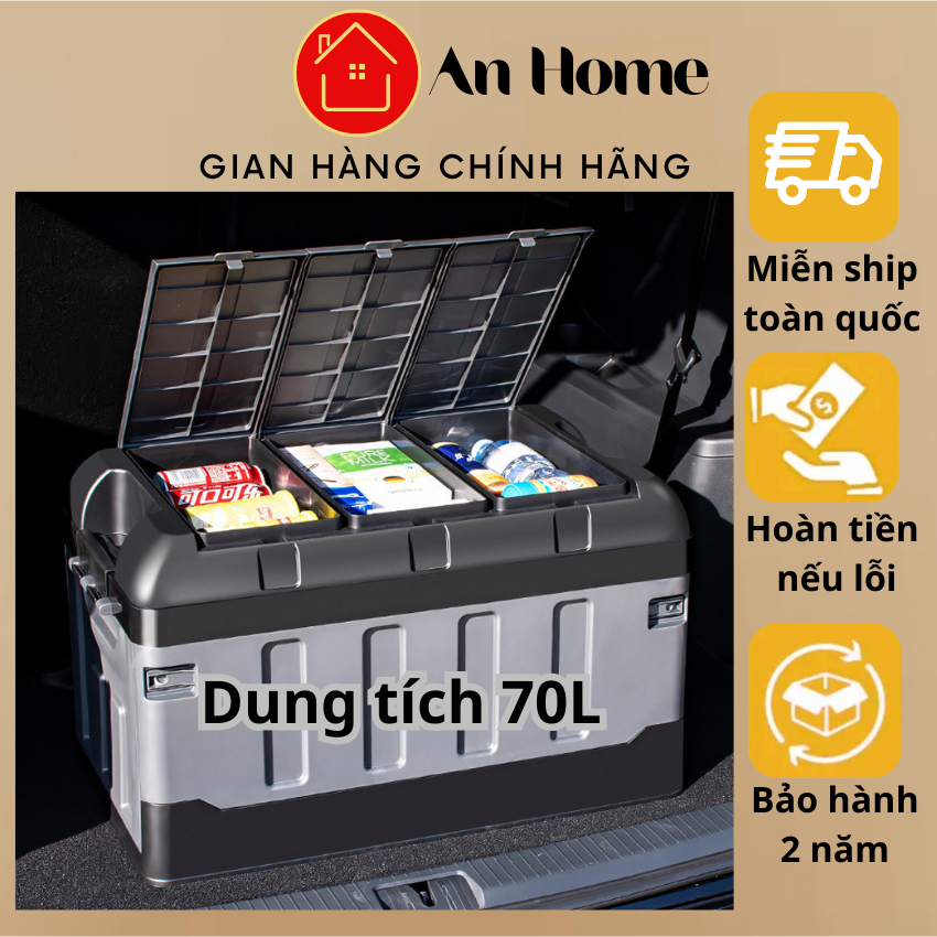 Thùng Đựng Đồ 70L 40L Để Cốp Xe Ô Tô Gấp Gọn Hộp Để Đồ Chống Va Đập Genz Pehouse Shop