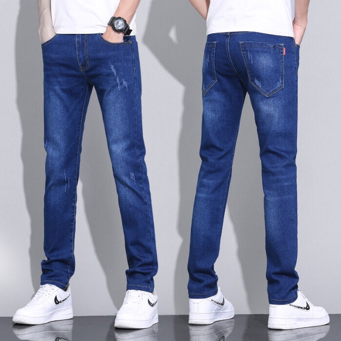 Quần jean nam Quần bò nam cào xướt nhẹ co giãn dáng Skinny ôm 4 màu