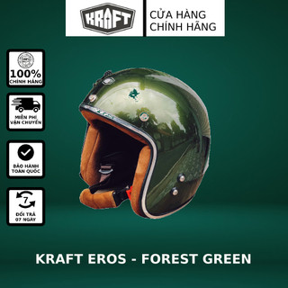 Nón bảo hiểm 3/4 Kraft Eros V2 - Forest Green
