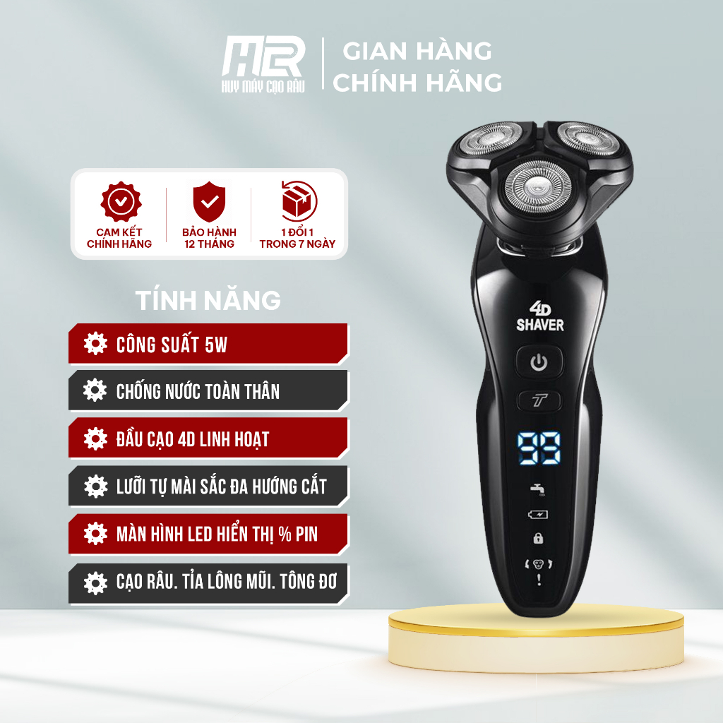 Máy cạo râu đa năng 4D - GENPAI, cạo râu, tỉa lông mũi, tông đơ
