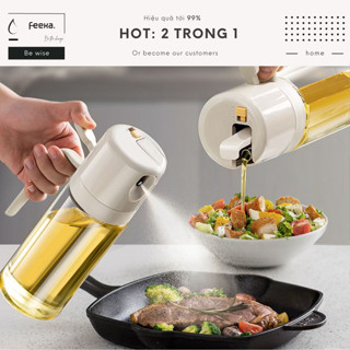 Chai đựng dầu ăn thủy tinh thông minh FEEKA nắp tự đóng mở
