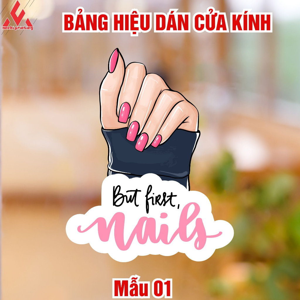 Tranh Decal Dán Decor Tiệm Nail  Sticker Trang Trí Tiệm Nails - Ảnh Nails Chống Nước, Cắt Sẵn, Sẵn Keo Dán