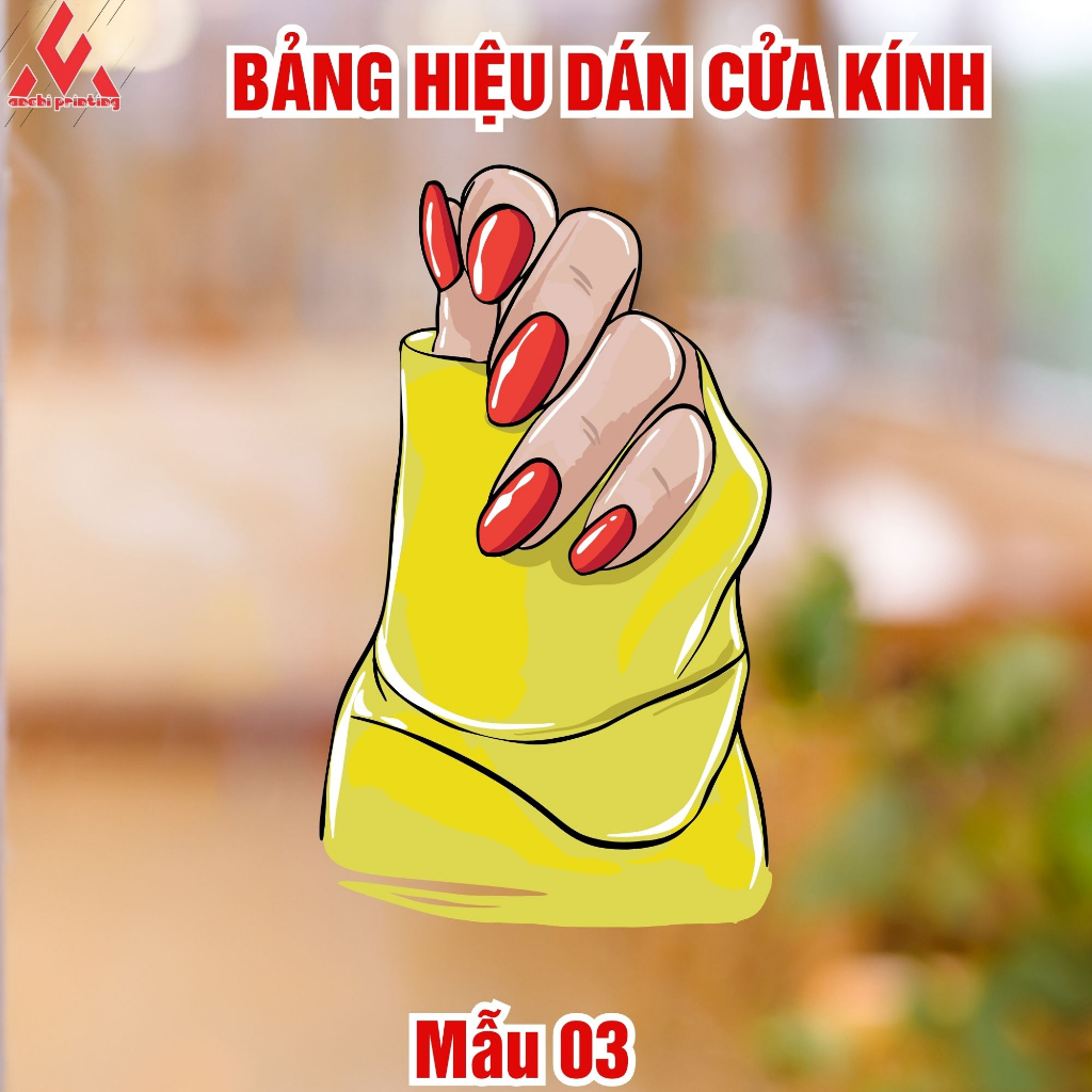 Tranh Decal Dán Decor Tiệm Nail  Sticker Trang Trí Tiệm Nails - Ảnh Nails Chống Nước, Cắt Sẵn, Sẵn Keo Dán