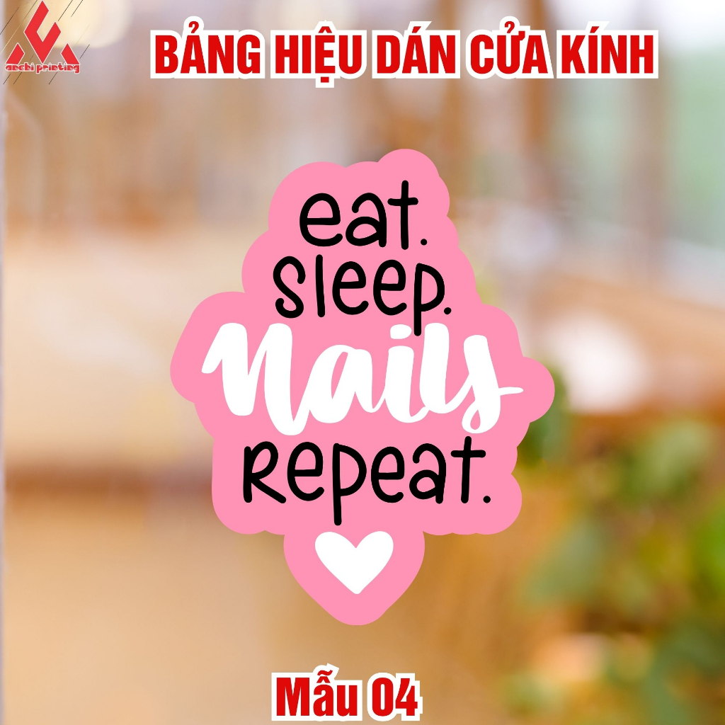 Tranh Decal Dán Decor Tiệm Nail  Sticker Trang Trí Tiệm Nails - Ảnh Nails Chống Nước, Cắt Sẵn, Sẵn Keo Dán
