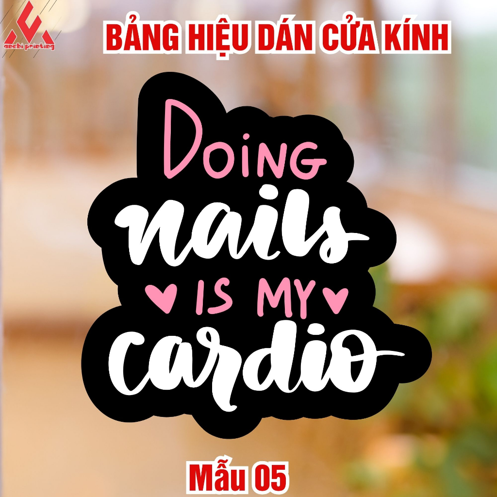 Tranh Decal Dán Decor Tiệm Nail  Sticker Trang Trí Tiệm Nails - Ảnh Nails Chống Nước, Cắt Sẵn, Sẵn Keo Dán