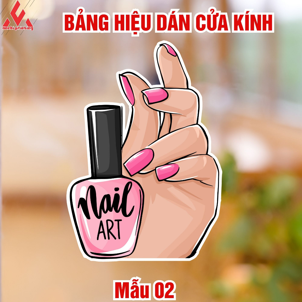 Tranh Decal Dán Decor Tiệm Nail  Sticker Trang Trí Tiệm Nails - Ảnh Nails Chống Nước, Cắt Sẵn, Sẵn Keo Dán