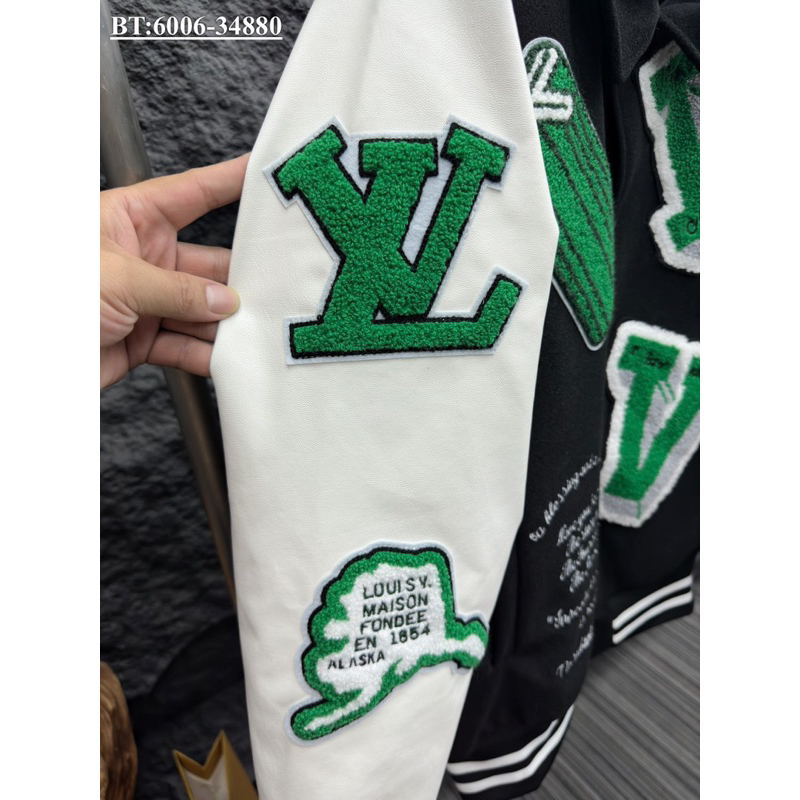 Áo khoác bomber L.V thêu nổi bản SUPPER hàng QC cao cấp