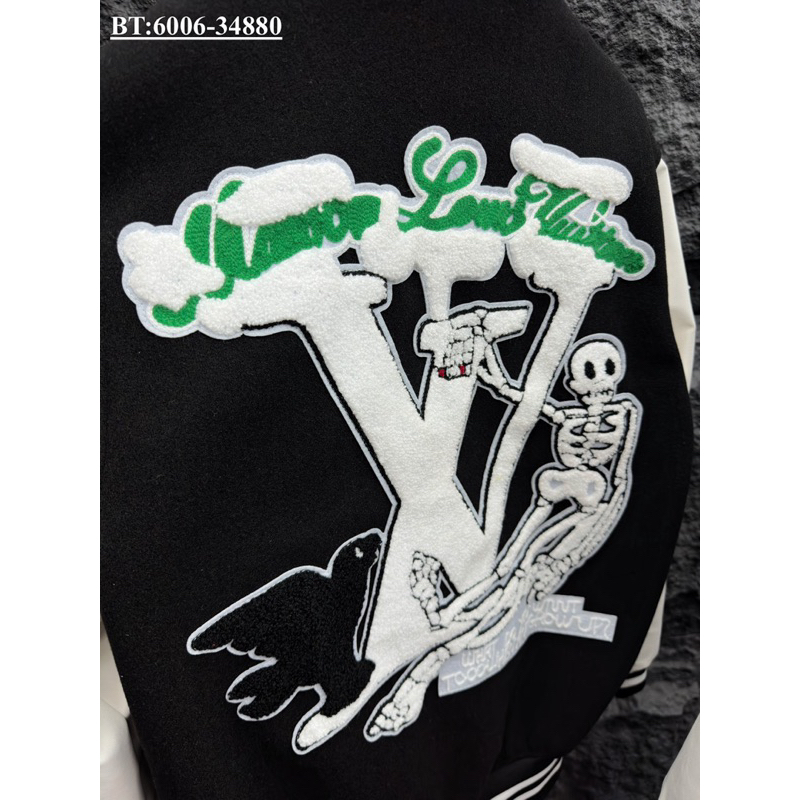 Áo khoác bomber L.V thêu nổi bản SUPPER hàng QC cao cấp