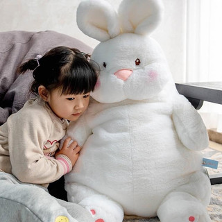 Gấu Bông Thỏ Trắng Bụng Bự Mềm Mại 80cm Thú Nhồi Bông Thỏ Béo Trắng Béo Lười Dễ Thương - Babimama - G114