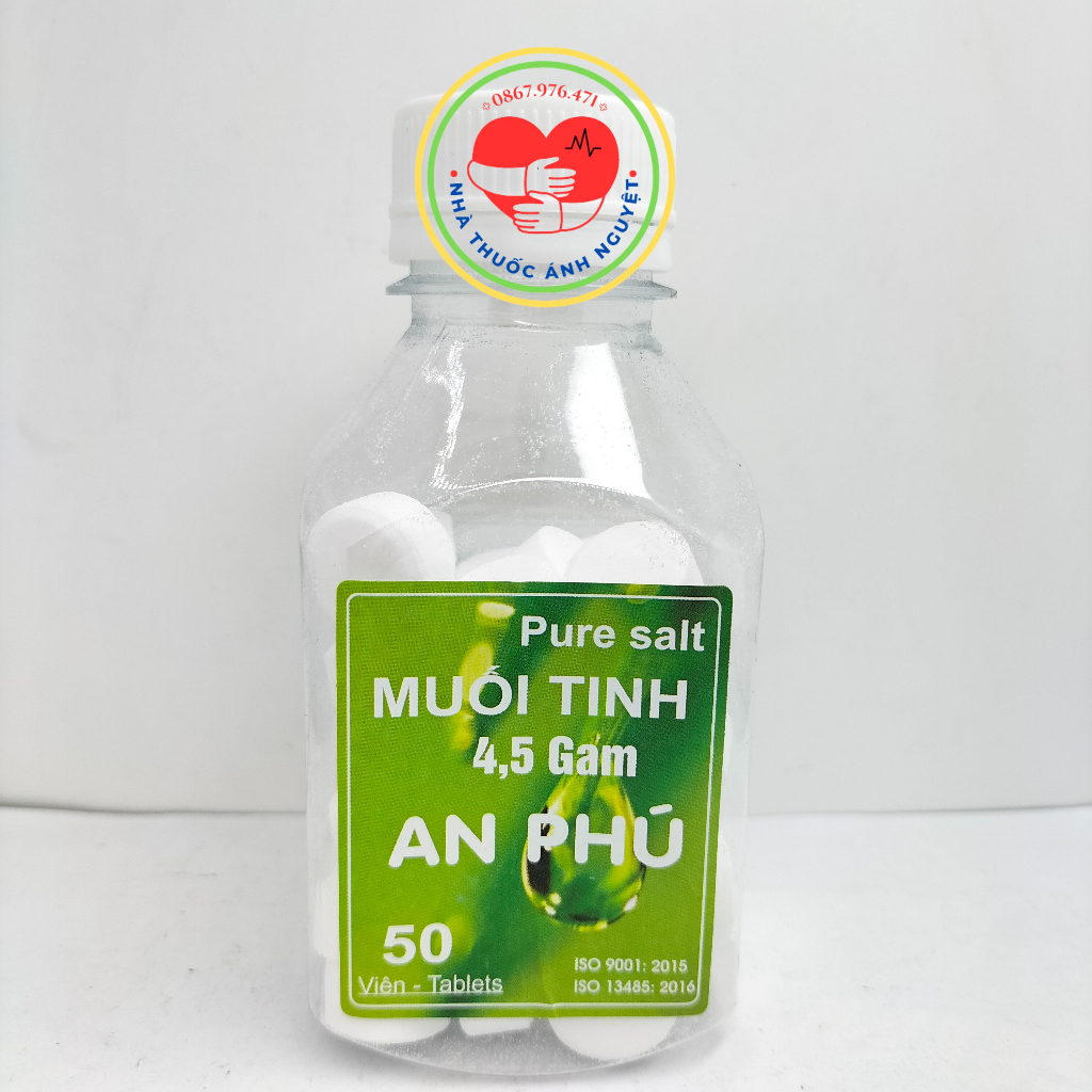 Muối Viên Tinh AN PHÚ - Hộp 50 Viên Muối Sinh Lý Nelly An Phú Tự Pha Dùng Súc Miệng, Rửa Mũi