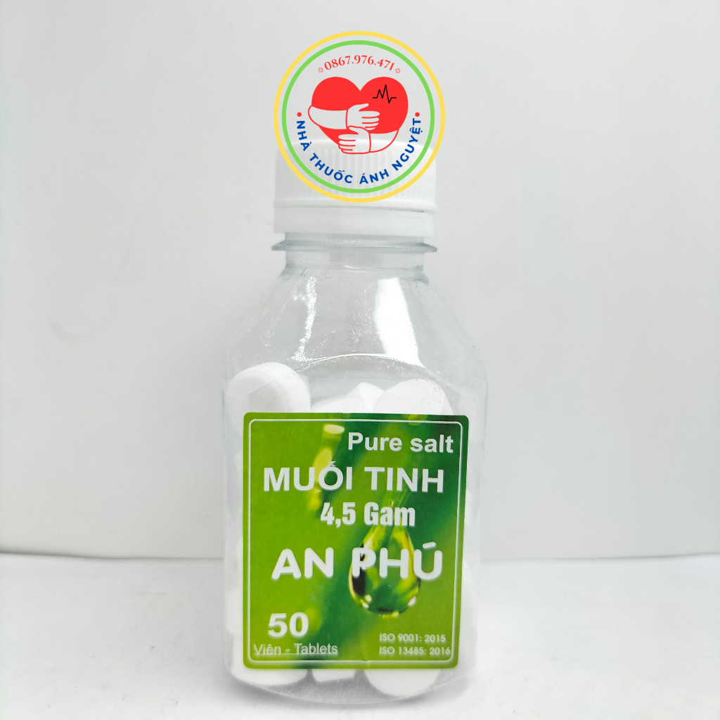 Muối Viên Tinh AN PHÚ - Hộp 50 Viên Muối Sinh Lý Nelly An Phú Tự Pha Dùng Súc Miệng, Rửa Mũi