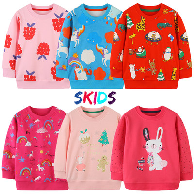 Áo nỉ bé gái dài tay xuất dư hàn quốc thời trang thu đông cho trẻ em 2 đến 7 tuổi SKIDS