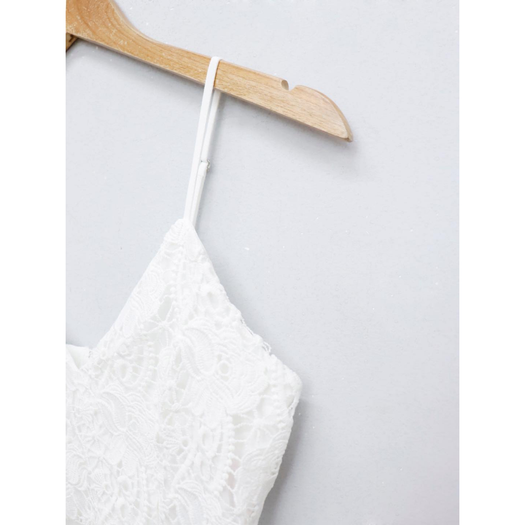 C1990 - Đầm voan Tree 2 dây, phối ren, 2 lớp