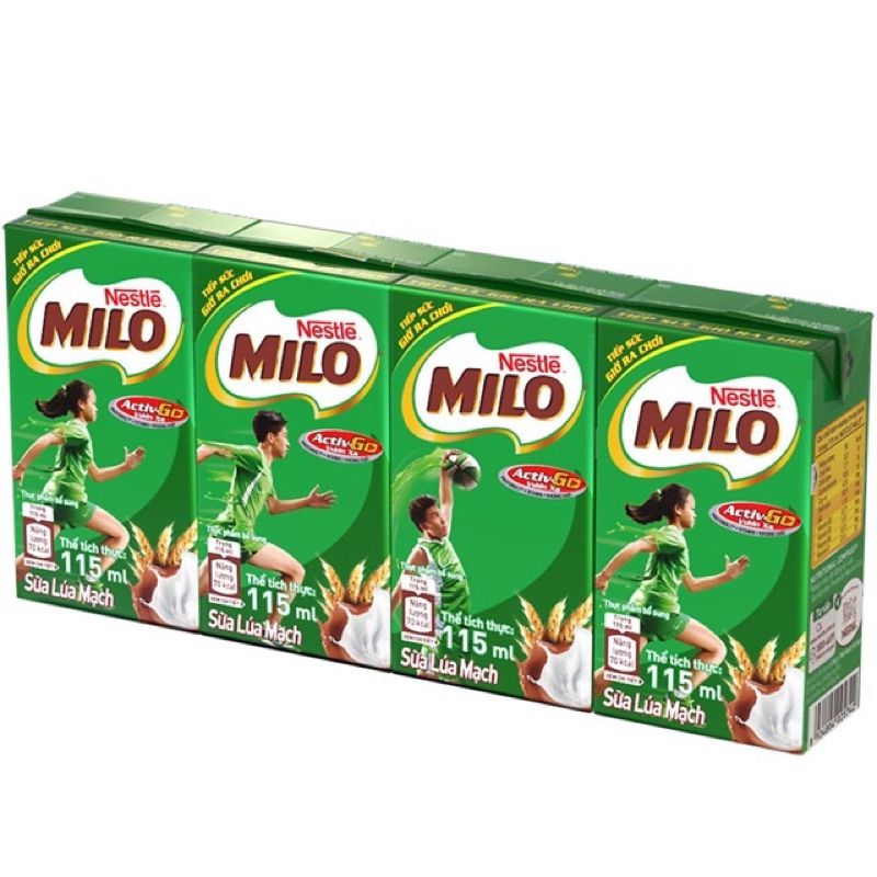 Lôc 110ml sữa lúa mạch Milo Nestle 4 hộp
