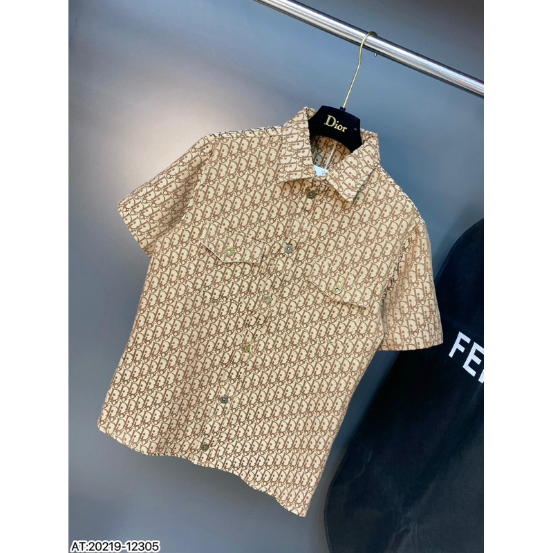 Áo cộc tay DI.0R vải bò thô gai bản SUPPER hàng QC cao cấp