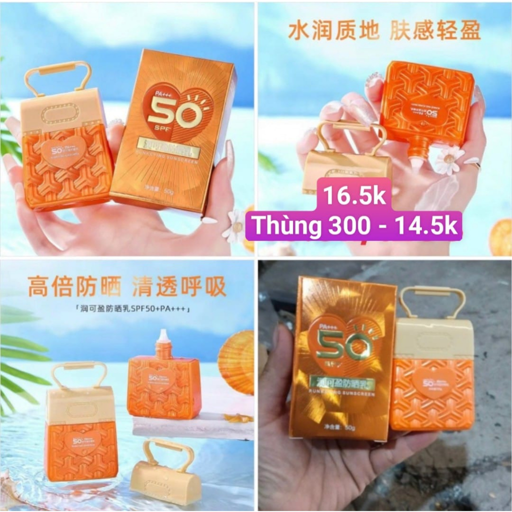 Kem Chống Nắng Túi Xách Cho Mặt SPF50 + TVLV siêu đẹp