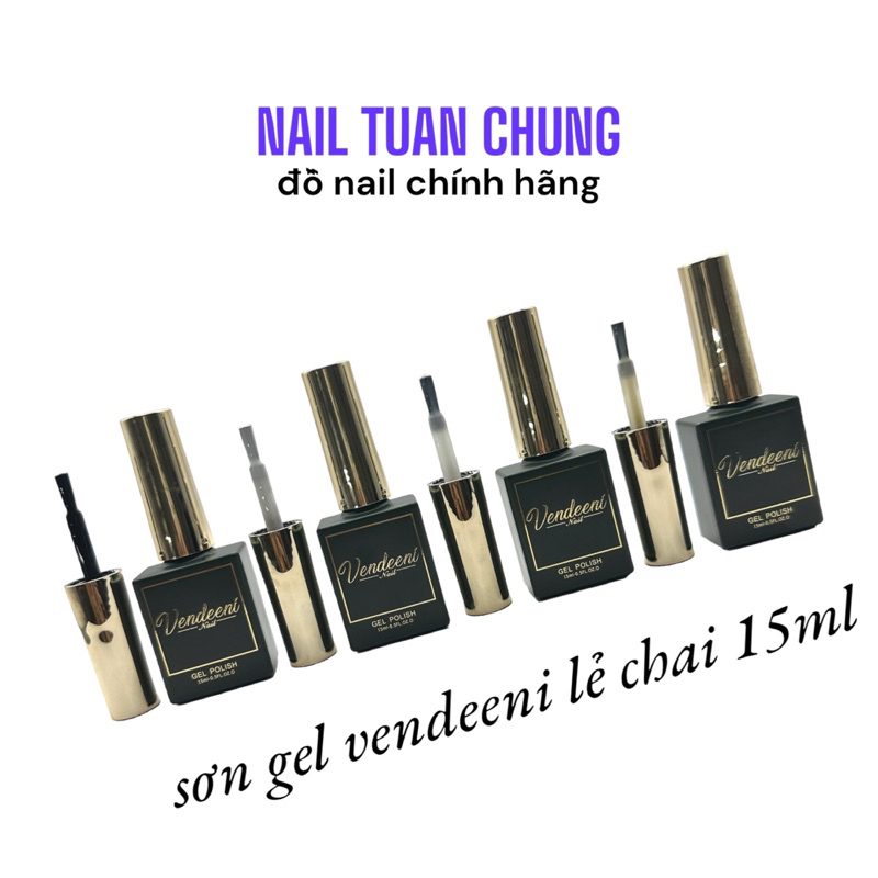 Sơn Gel Vendeeni Lẻ Màu Đen , Trắng , Trắng Ngà , Trắng Gạo Chai 15ml , Sơn Móng