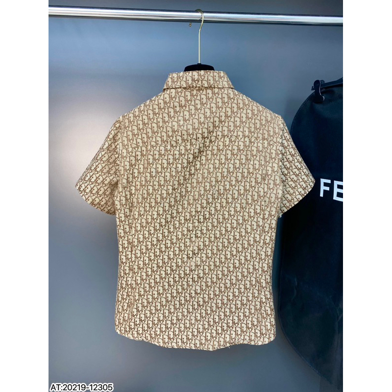 Áo cộc tay DI.0R vải bò thô gai bản SUPPER hàng QC cao cấp