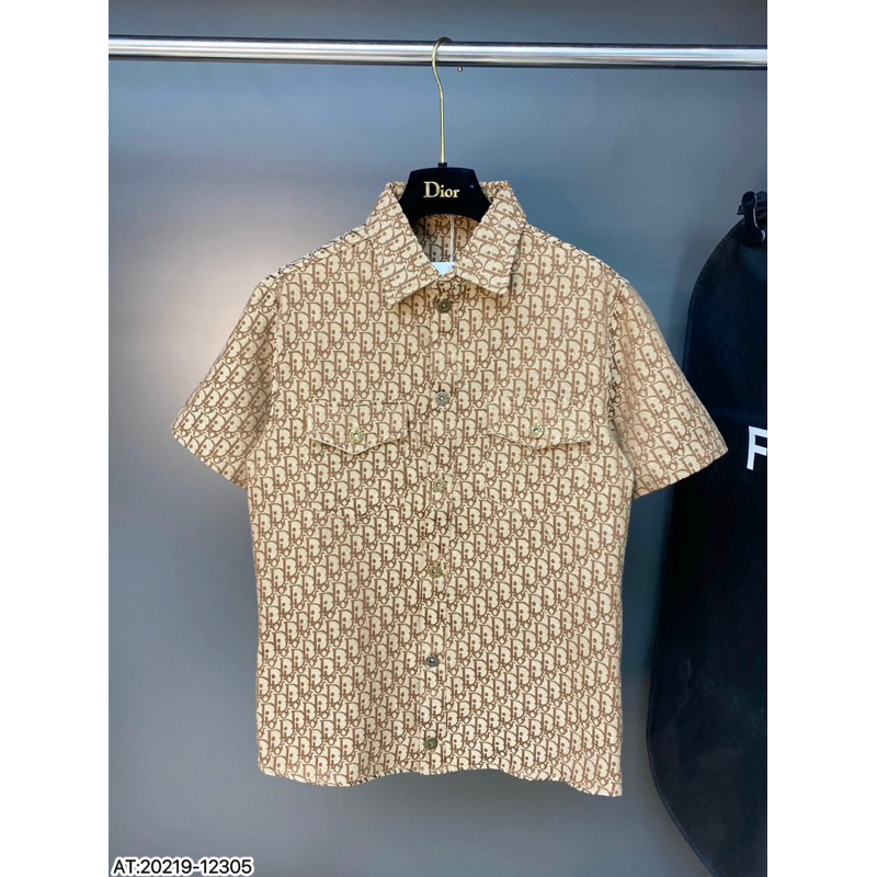 Áo cộc tay DI.0R vải bò thô gai bản SUPPER hàng QC cao cấp