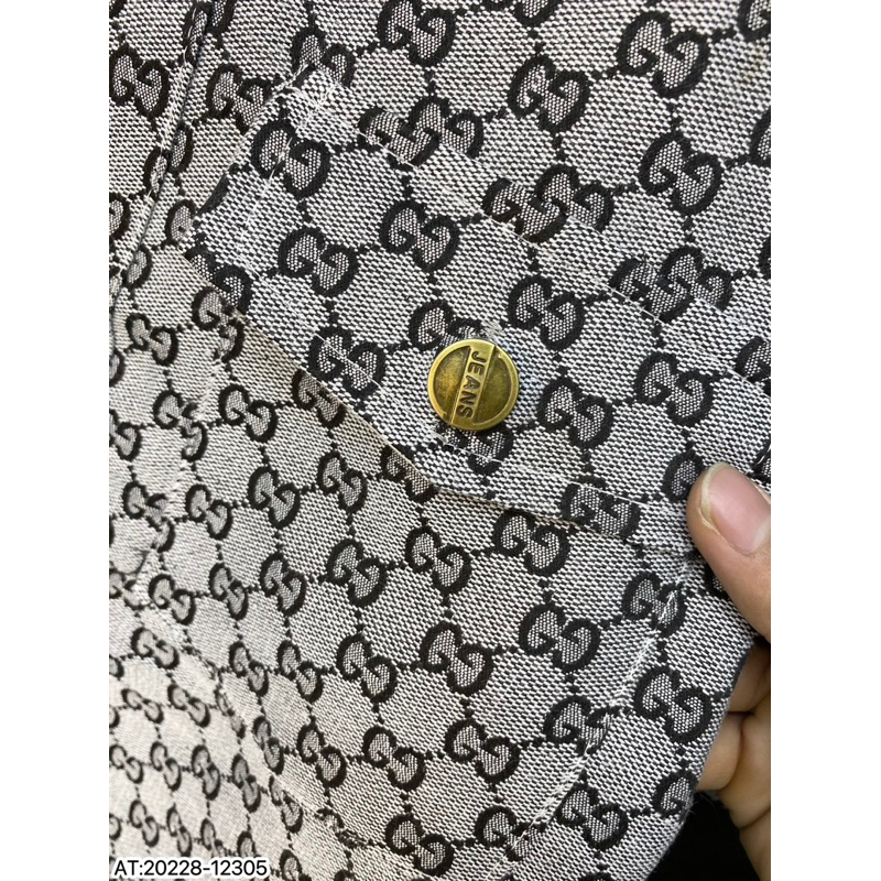 Áo cộc tay G.G vải bò thô gai dệt bản SUPPER hàng QC cao cấp