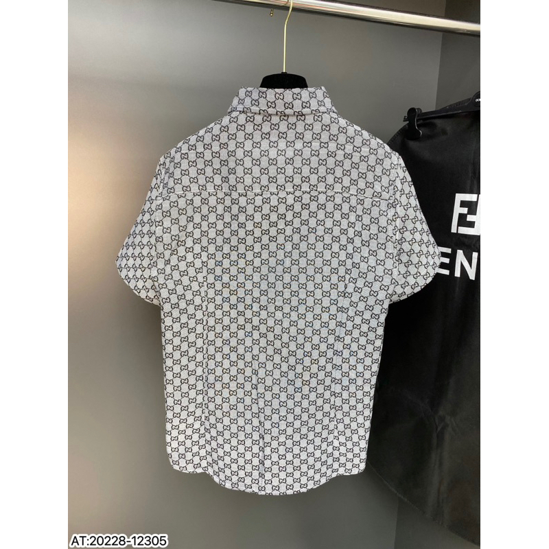 Áo cộc tay G.G vải bò thô gai dệt bản SUPPER hàng QC cao cấp