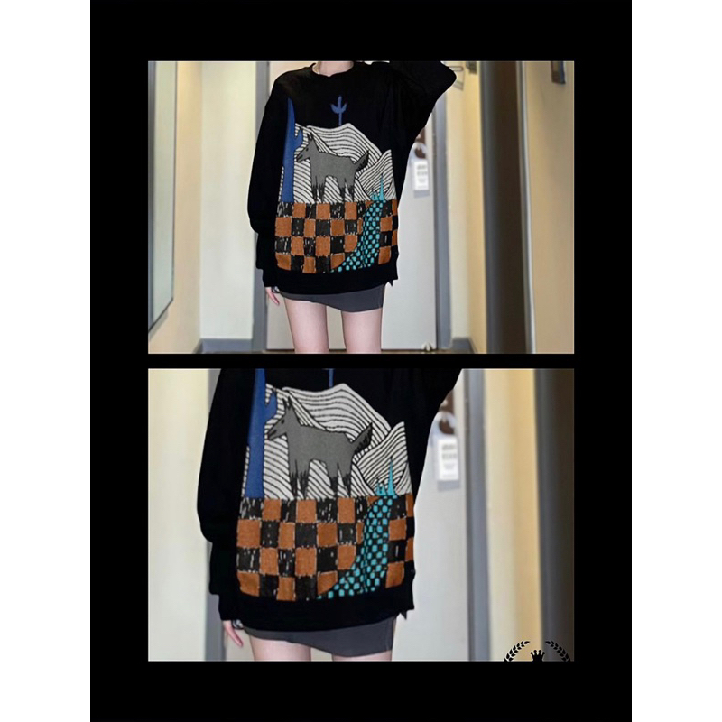 Áo nỉ nam hình LV đen dài tay in 3D cao cấp