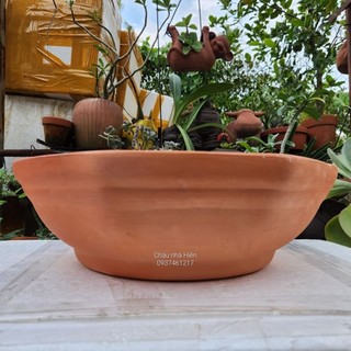 Chậu đất nung - chậu bát giác miệng trong 38cm