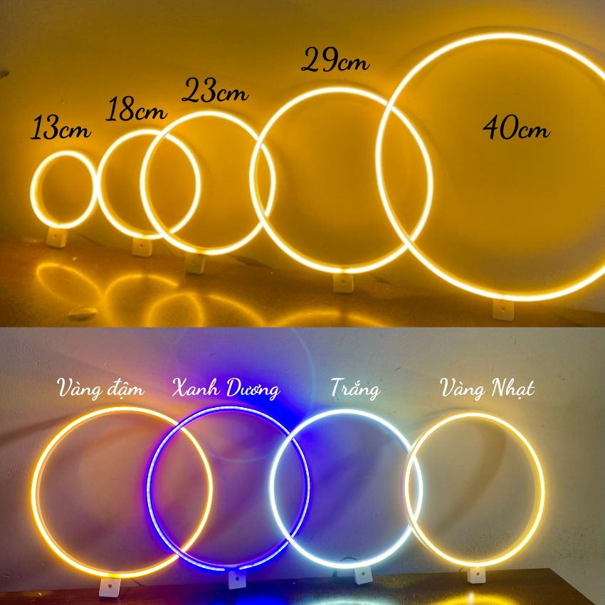 Vòng đèn hào quang Led Neon[ Nhiều size- Nhiều màu- Bảo hành 4T], đèn đặt tượng, đèn trang trí tượng