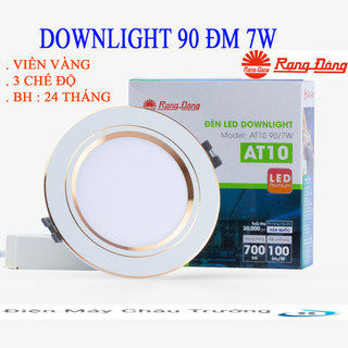 Đèn âm trần Rạng Đông 3 mầu phi 90- Đèn Downlight đổi màu 3 chế độ viền vàng