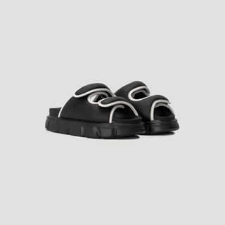 Dép nam nữ thewolf double strap sandal - black white