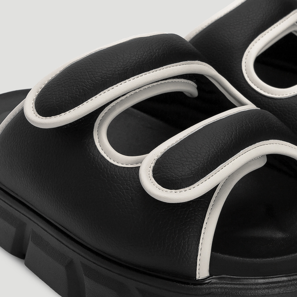 Dép Nam Nữ THEWOLF DOUBLE STRAP SANDAL - BLACK WHITE