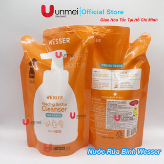 Bộ 2 gói nước rửa bình sữa Wesser 500ml - Nhập Khẩu Hàn Quốc