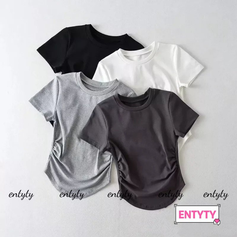 Áo Thun Nữ Vạt Bầu Nhún Eo Siêu Xinh Áo Kiểu Nữ Chất Vải Thun - N2B