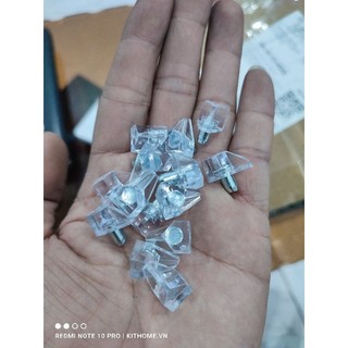 Chốt đợt inox bọc nhựa mika | Chốt đợt di động | Chốt đợt tủ kính | Chốt đỡ đợt | Đóng gói 20 cái