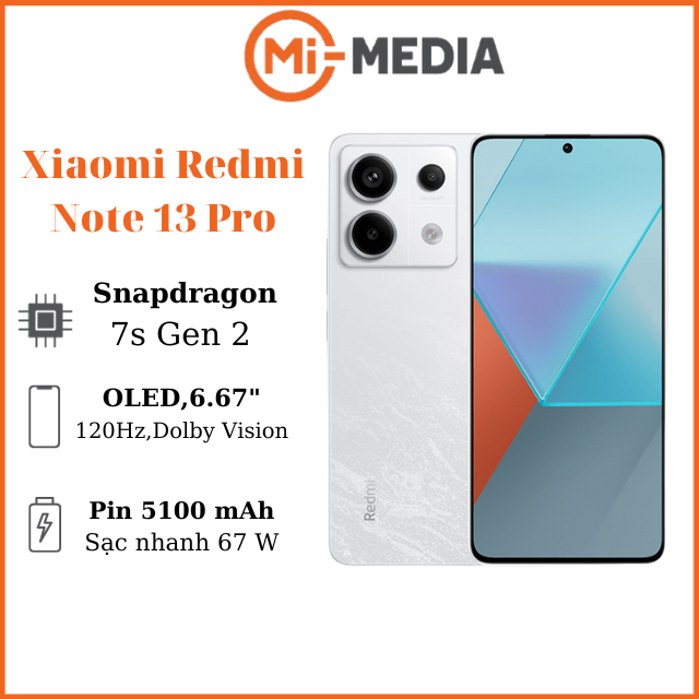 Điện thoại Xiaomi Redmi note 13 Pro Snapdragon 7s Gen 2 camera 200 mp sạc nhanh 67W