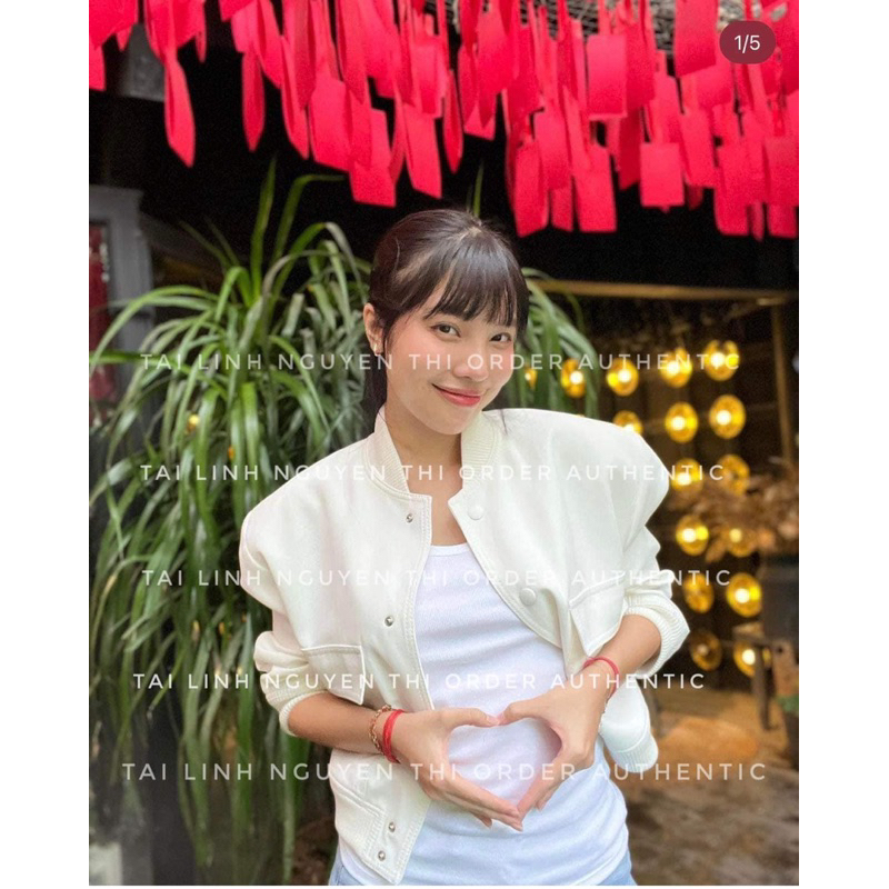 Áo khoác bomber dáng ngắn túi hộp 2 bên Zara xuất A253