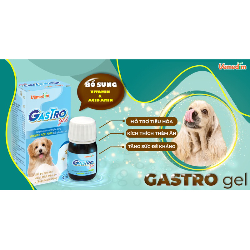 Vemedim GASTRO GEL - Bổ sung vitamin và acid amin thiết yếu Giúp dễ tiêu hóa, tăng lực và tăng tính thèm ăn