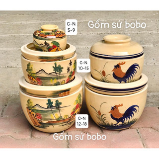 Thố gà/ bức tranh size 15-18 cm đựng mỡ,thức ăn ảnh thật tự chụp 100%