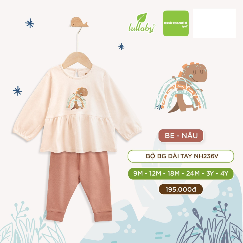 Lullaby - Bộ bé trai / Bé gái dài tay NH236V / NH235V