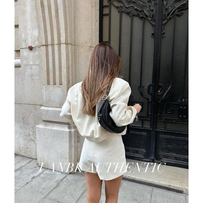 Áo khoác bomber dáng ngắn túi hộp 2 bên Zara xuất A253